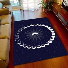 Moon Pattern Rug Modern Polyester Carpet for Home Office Living Room