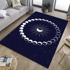 Moon Pattern Rug Modern Polyester Carpet for Home Office Living Room