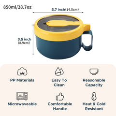 Microwave Ramen Bowl Set With Lid And Spoon - BPA-Free