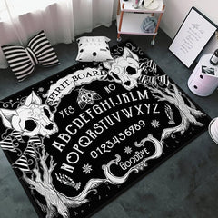 Kitchen Rug Cat Skull Head Witch Board Gothic Carpet Non Slip Bath Rugs
