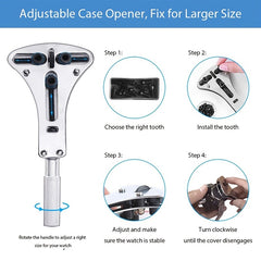 Watch Repair Tool Kit Stainless Steel Case Opener Screw Back Remover Wrench