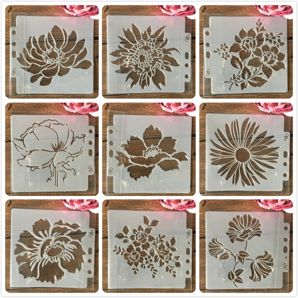 14 Flowers DIY Layering Stencils for Wall Painting Scrapbook Coloring Embossing