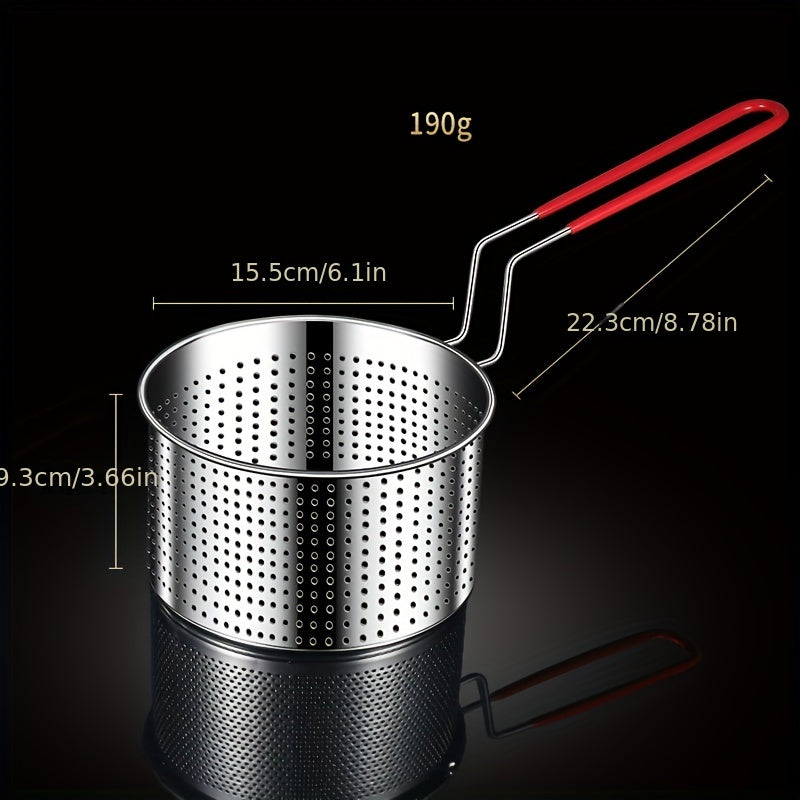 Stainless Steel Fry Basket Round Frying Basket Filter Spoon