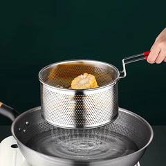 Stainless Steel Fry Basket Round Frying Basket Filter Spoon