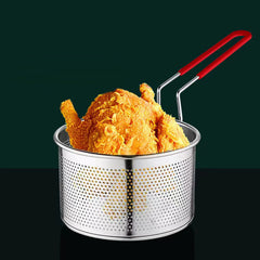 Stainless Steel Fry Basket Round Frying Basket Filter Spoon