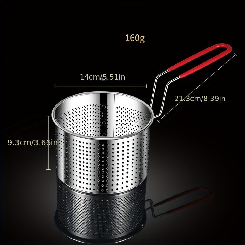 Stainless Steel Fry Basket Round Frying Basket Filter Spoon
