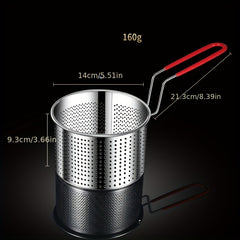 Stainless Steel Fry Basket Round Frying Basket Filter Spoon