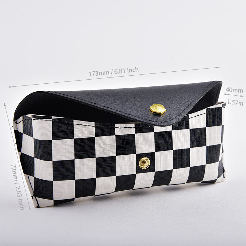 Men's Checkered Print Sunglasses Bag - Travel Sunglasses Case Box