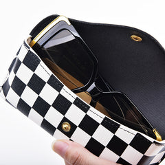 Men's Checkered Print Sunglasses Bag - Travel Sunglasses Case Box