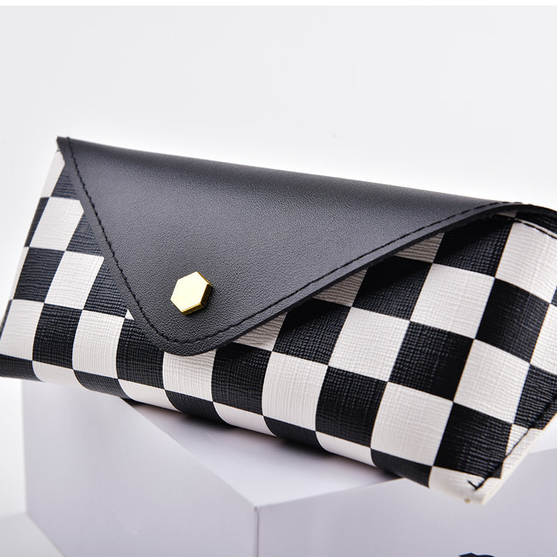 Men's Checkered Print Sunglasses Bag - Travel Sunglasses Case Box