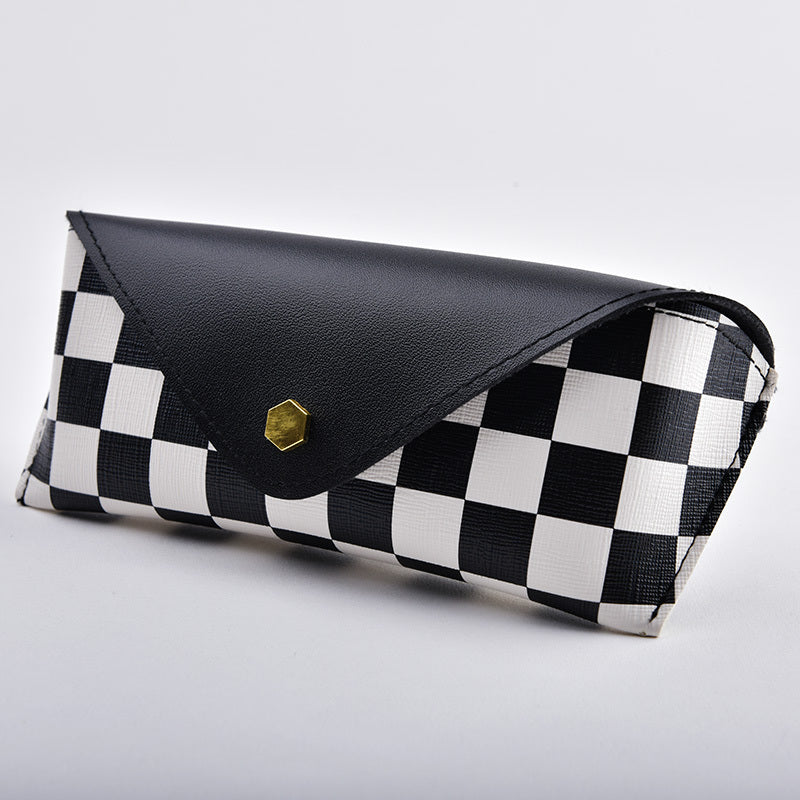Men's Checkered Print Sunglasses Bag - Travel Sunglasses Case Box