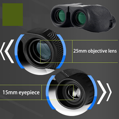10X25 HD Binoculars Mini Portable Telescope BAK4 FMC Coated