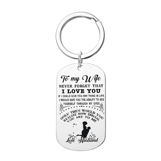 Stainless Steel Couple Keychain Pendant Gift