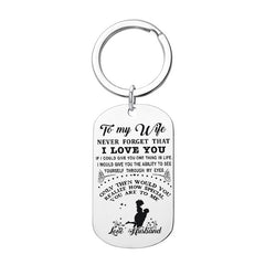 Stainless Steel Couple Keychain Pendant Gift