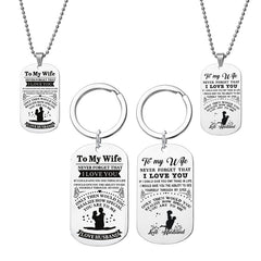 Stainless Steel Couple Keychain Pendant Gift