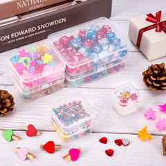 10pcs Small Clear Plastic Bead Storage Containers with Hinged Lid