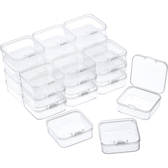 10pcs Small Clear Plastic Bead Storage Containers with Hinged Lid
