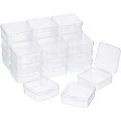 10pcs Small Clear Plastic Bead Storage Containers with Hinged Lid