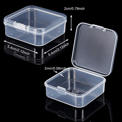 10pcs Small Clear Plastic Bead Storage Containers with Hinged Lid