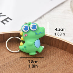 Cute Dino Keychain for Girls School Bag Doll Pendant Car Key Ornament
