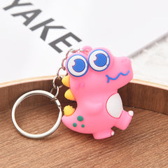 Cute Dino Keychain for Girls School Bag Doll Pendant Car Key Ornament