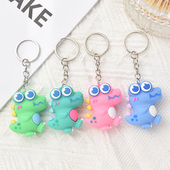Cute Dino Keychain for Girls School Bag Doll Pendant Car Key Ornament