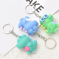 Cute Dino Keychain for Girls School Bag Doll Pendant Car Key Ornament
