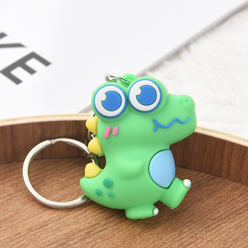 Cute Dino Keychain for Girls School Bag Doll Pendant Car Key Ornament
