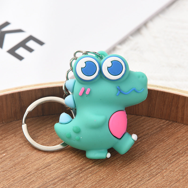 Cute Dino Keychain for Girls School Bag Doll Pendant Car Key Ornament