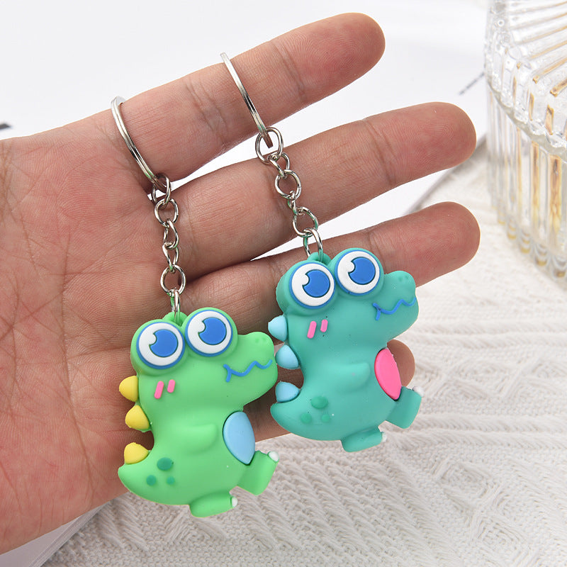 Cute Dino Keychain for Girls School Bag Doll Pendant Car Key Ornament