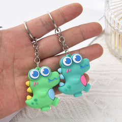 Cute Dino Keychain for Girls School Bag Doll Pendant Car Key Ornament