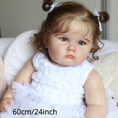 24in Realistic Silicone Reborn Baby Doll 3D Paint Skin Toddler Toy for Girls