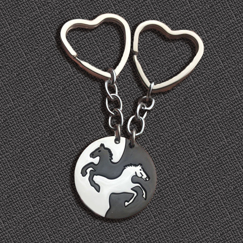 Heart Stainless Steel Key Chains Bag Backpack Pendant Gift