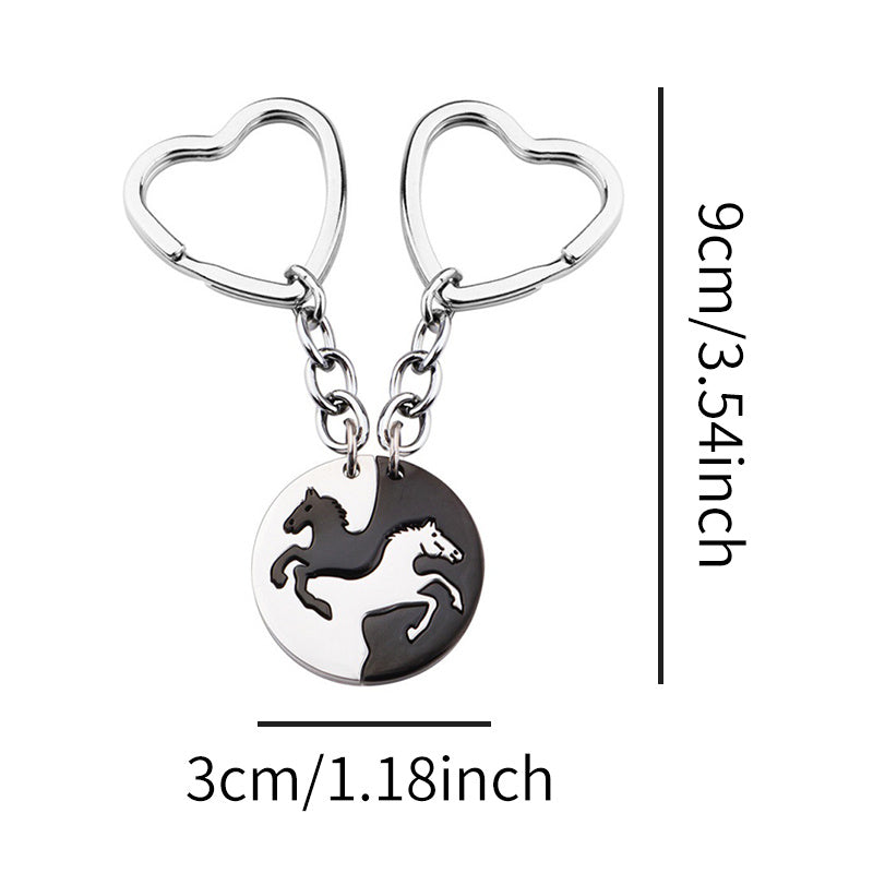 Heart Stainless Steel Key Chains Bag Backpack Pendant Gift