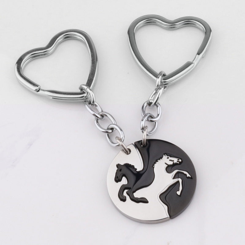 Heart Stainless Steel Key Chains Bag Backpack Pendant Gift