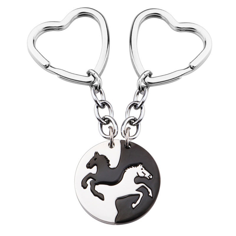Heart Stainless Steel Key Chains Bag Backpack Pendant Gift