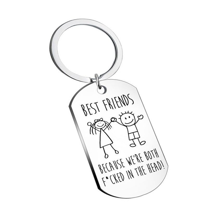 Creative FRIENDS Steel Keychain Bag Pendant Cartoon Gift