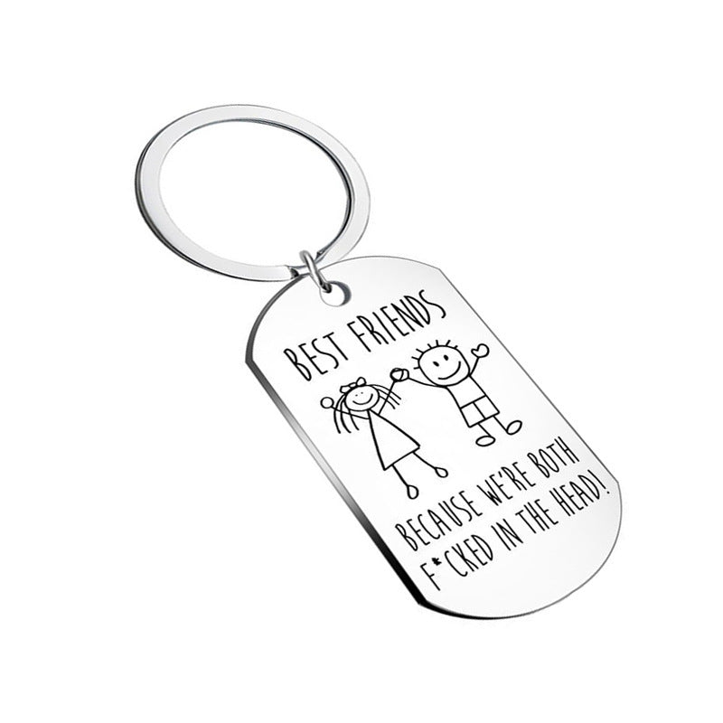 Creative FRIENDS Steel Keychain Bag Pendant Cartoon Gift