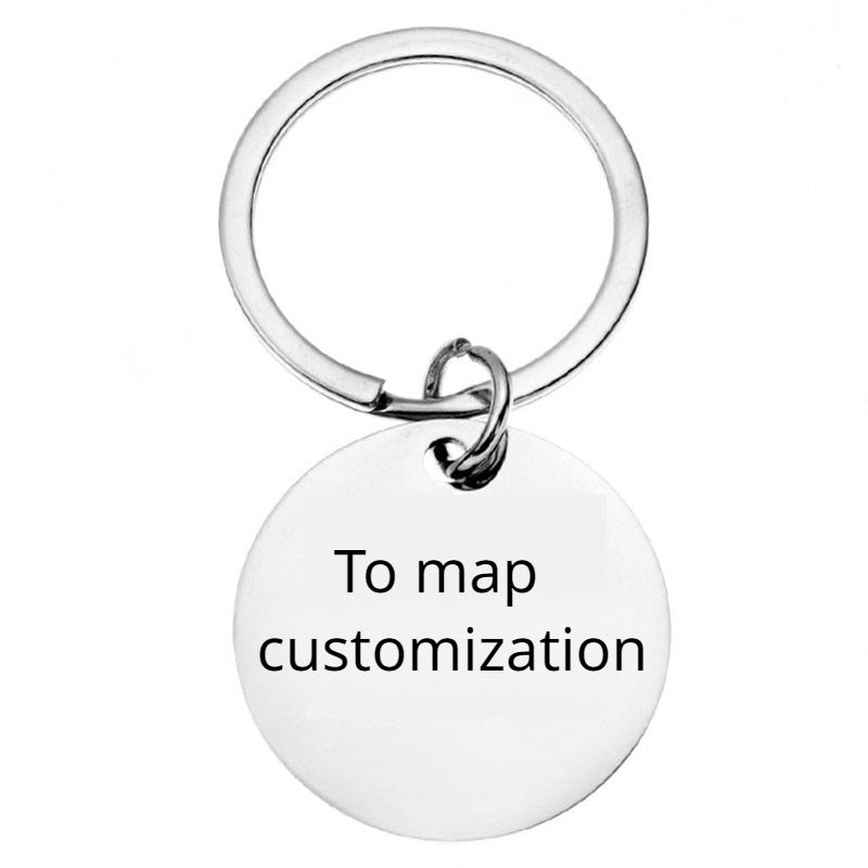 1pc Stainless Steel Halloween Round Charm Keychain Pendant