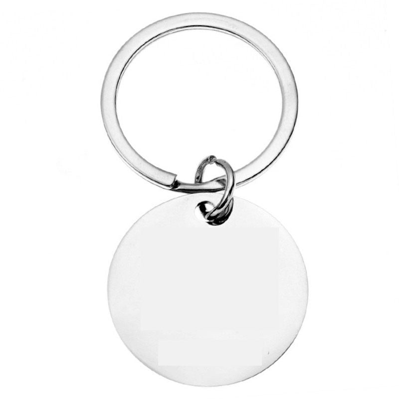 1pc Stainless Steel Halloween Round Charm Keychain Pendant