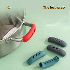 2pcs Silicone Pot Handle Covers Heat Resistant Non Slip Handle Sleeve Kitchen