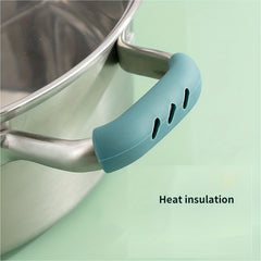 2pcs Silicone Pot Handle Covers Heat Resistant Non Slip Handle Sleeve Kitchen