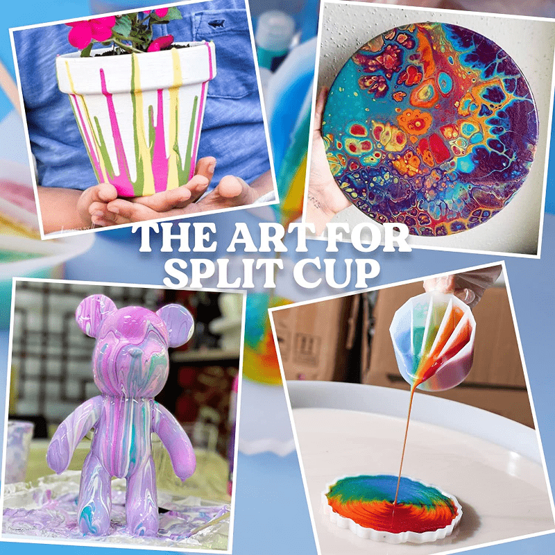 4Pcs Silicone Split Cups Thicken & Reusable Resin Mixing Cups