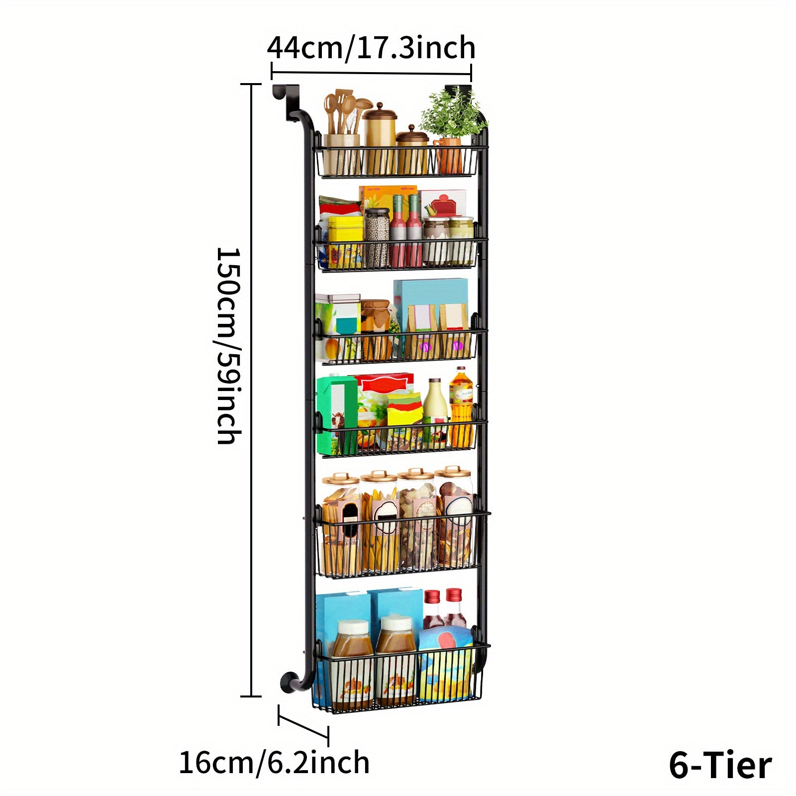 4-6 Tiers Over The Door Pantry Organizer Rack