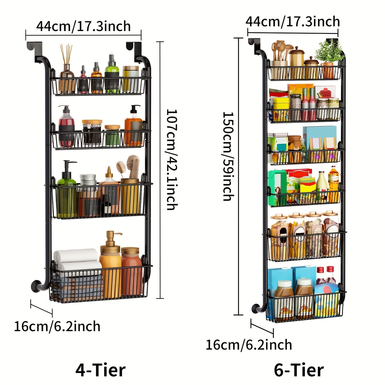 4-6 Tiers Over The Door Pantry Organizer Rack