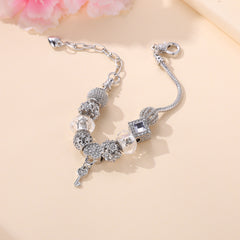 Heart Beads Key Bracelet Jewelry for Male and Female