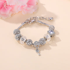 Heart Beads Key Bracelet Jewelry for Male and Female