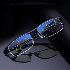Men's Half Frame Presbyopic Hyperopia Glasses + Case