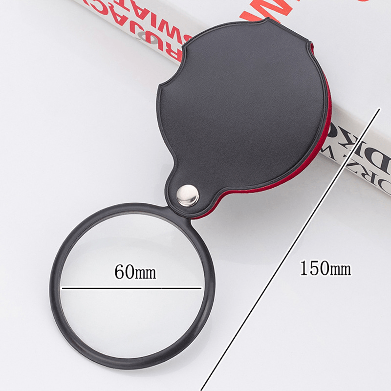 Mini 6X Glass Lens Folding Magnifying Glass with Protective Cover