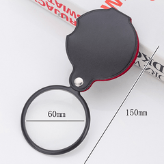 Mini 6X Glass Lens Folding Magnifying Glass with Protective Cover